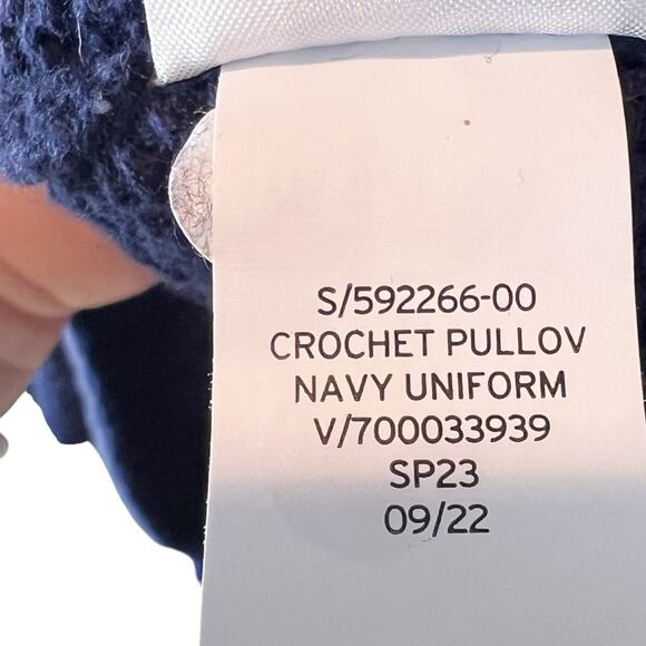 Gap Crochet Pullover Sweater Womens Sz M Navy Blue - Picture 5 of 7
